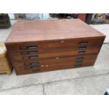 AN ABBESS MAHOGANY SIX DRAWER JUMBO PLAN CHEST