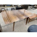 A MORRIS OF GLASGOW DRAW-LEAF RETRO TABLE, 58X33.5" OPENED