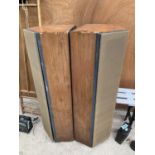 A PAIR OF VERY LARGE VENEERED SPEAKERS (H:48")