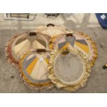 FIVE ANTIQUE EMBROIDERED FANS