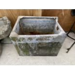 A VINTAGE GALVANISED TROUGH/PLANTER (27"X19"X20")