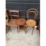 A BENTWOOD CHAIR AND VICTORIAN DINING CHAIR