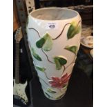 A HAND PAINTED FLOWER DESIGN UMBRELLA/ WALKING STICK STAND