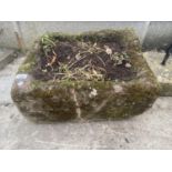 A VINTAGE STONE TROUGH/PLANTER