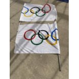 TWO OLYMPIC FLAGS