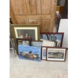 AN ASSORTMENT OF FRAMED PRINTS AND PICTURES