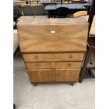 A SHINY WALNUT BUREAU, 29" WIDE