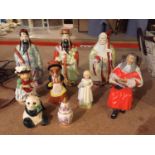 A COLLECTION OF CERAMICS TO INCLUDE A DOULTON LTD "THE JUDGE" AND THREE ORIENTAL CHARACTERS HEIGHT