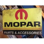 A MOPAR PARTS AND ACCESSORIES TIN SIGN 20CM X 30CM