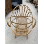 A BAMBOO AND WICKER CONSERVATORY CHAIR