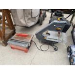A BURGESS BK3 PLUS ELECTRIC BANDSAW AND A FURTHER ELECTRIC TILE CUTTER