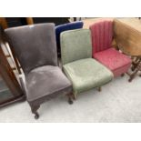 THREE VARIOUS BEDROOM CHAIRS