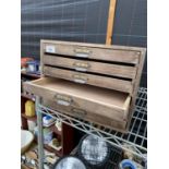 A MINIATURE SIX DRAWER PINE ENGINEER'S CHEST