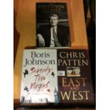 THREE FIRST EDITION HARD BACKED BOOKS TO INCLUDE THE ASHDOWN DIARIES, BORIS JOHNSON SEVENTY TWO