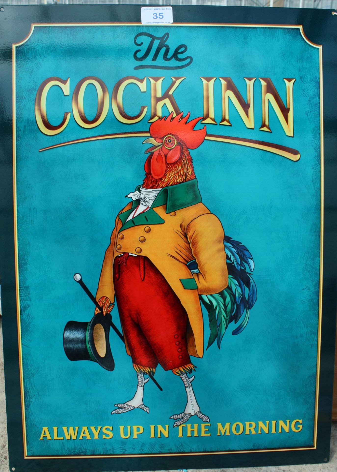 THE COCK INN TIN SIGN NO VAT