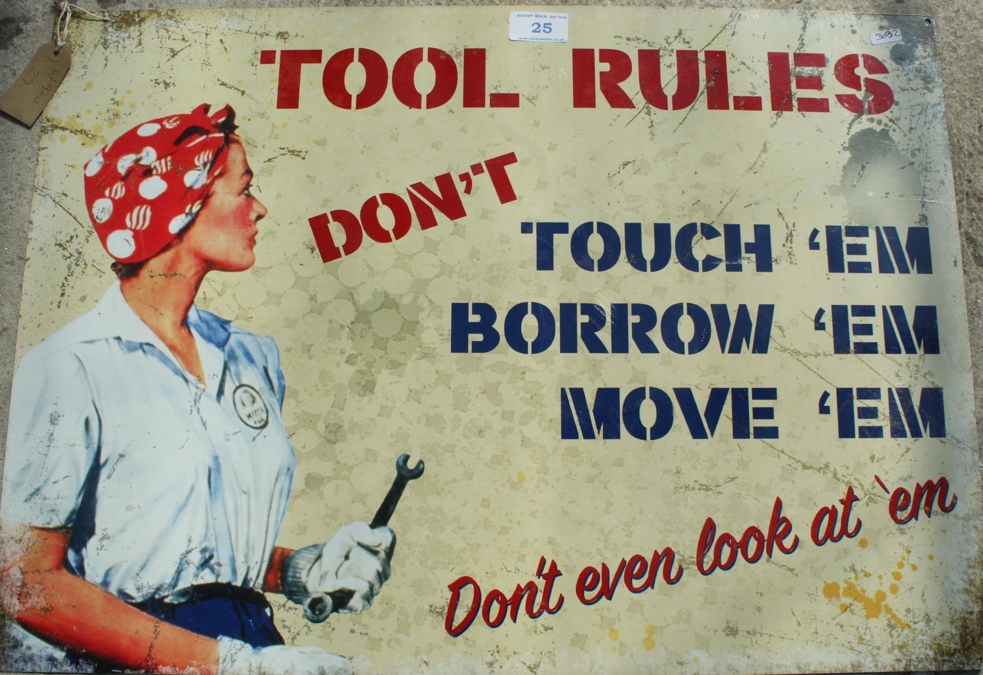 TOOLS RULES TIN SIGN NO VAT