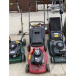 A MOUNTFIELD SP183 PETROL LAWN MOWER WITH GRASS BOX AND BRIGGS AND STRATTON ENGINE, BELIEVED IN