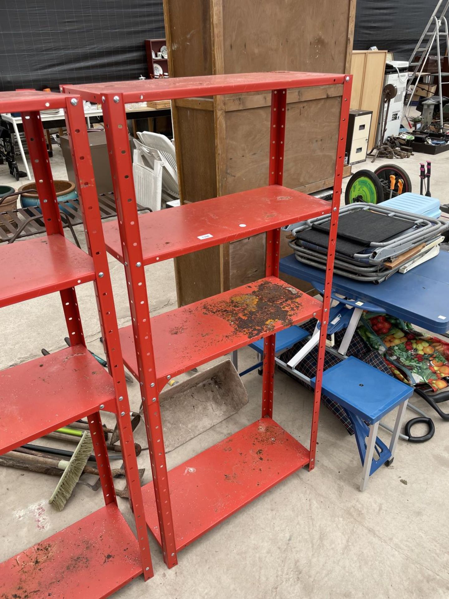 THREE SECTIONS OF WORKSHOP SHELVING UNITS - Image 4 of 4