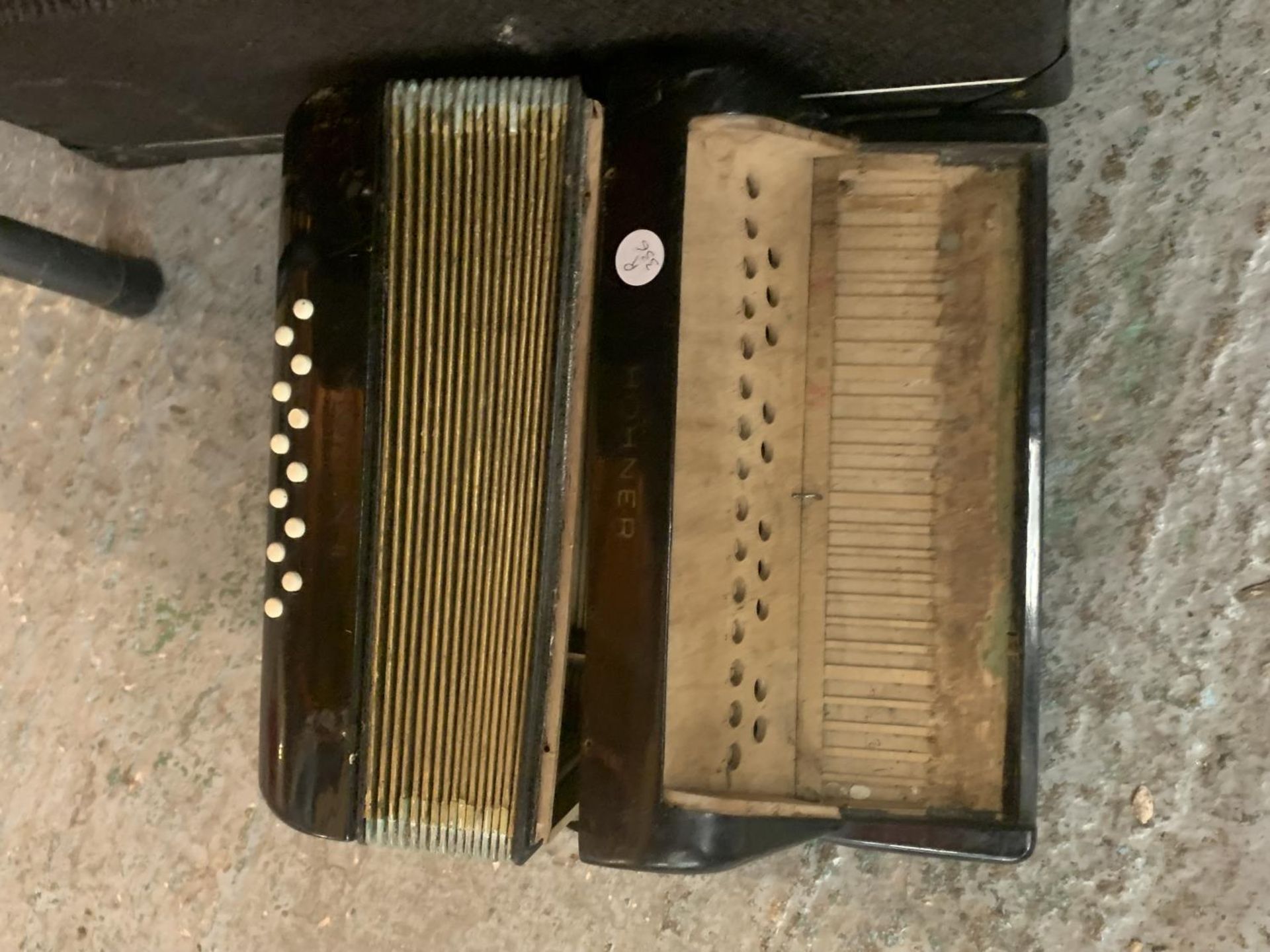 AN ACCORDIAN BY SONOLA IN A CASE AND A SMALLER ONE FOR REPAIR - Image 3 of 3