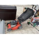 A SOVERIGN PETROL LAWN MOWER WITH GRASS BOX