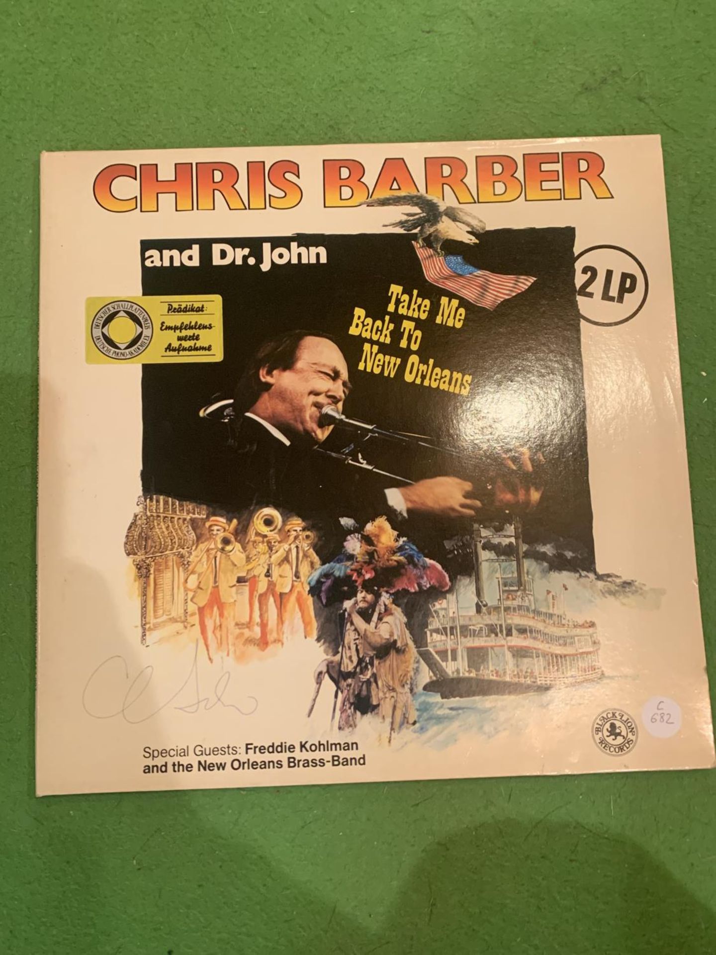 A CHRIS BARBER AND DR JOHN TAKE ME BACK TO NEW ORLEANS TWO LP SLEEVE SIGNED FRONT AND BACK BY DR