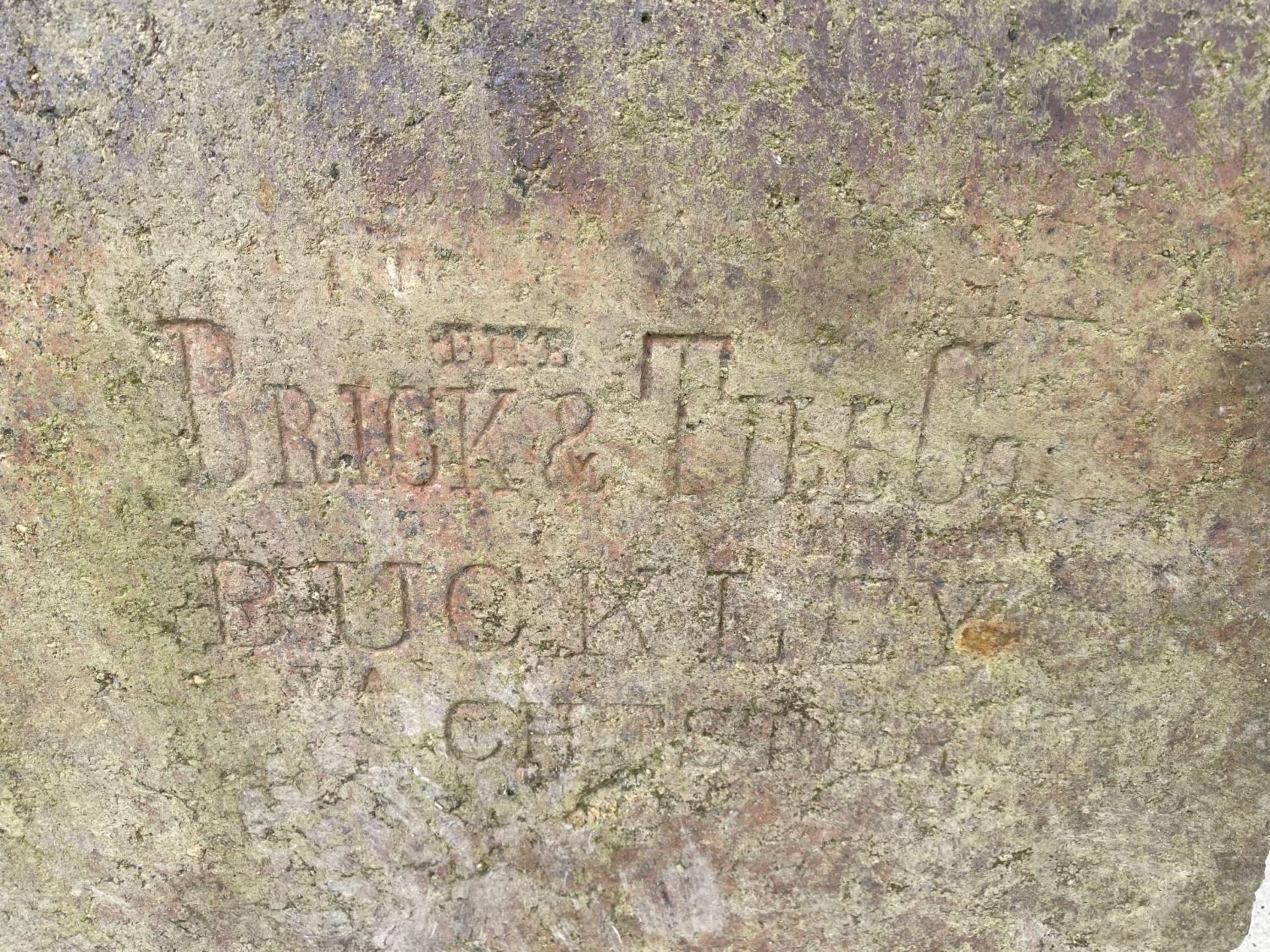 A PIECE OF STONE, ENGRAVED 'THE BRICK AND TILE CO. BUCKLEY CHESTER' - Image 2 of 3