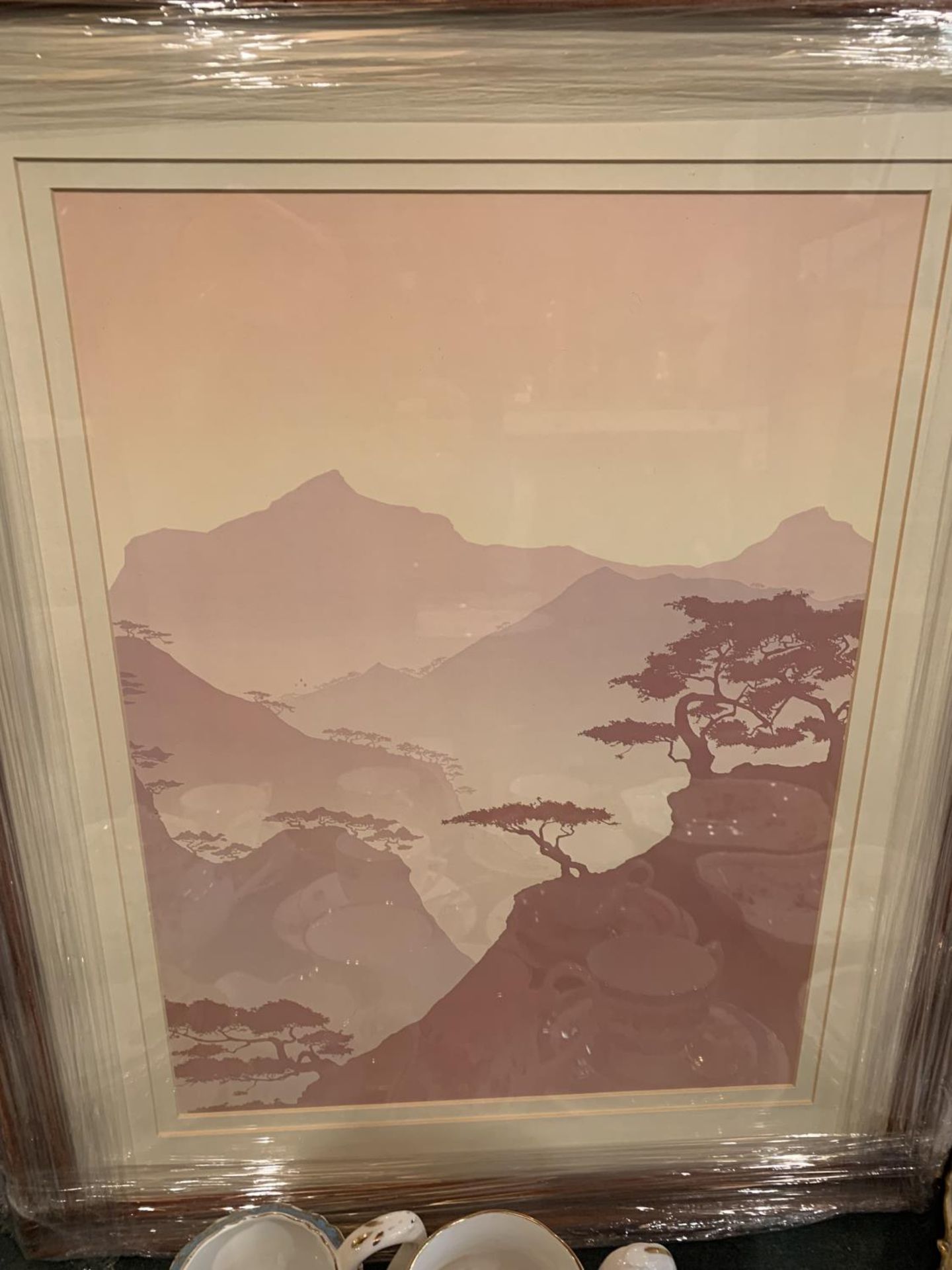 TWO FRAMED PASTEL PRINTS OF MOUNTAIN SCENES - Image 3 of 3