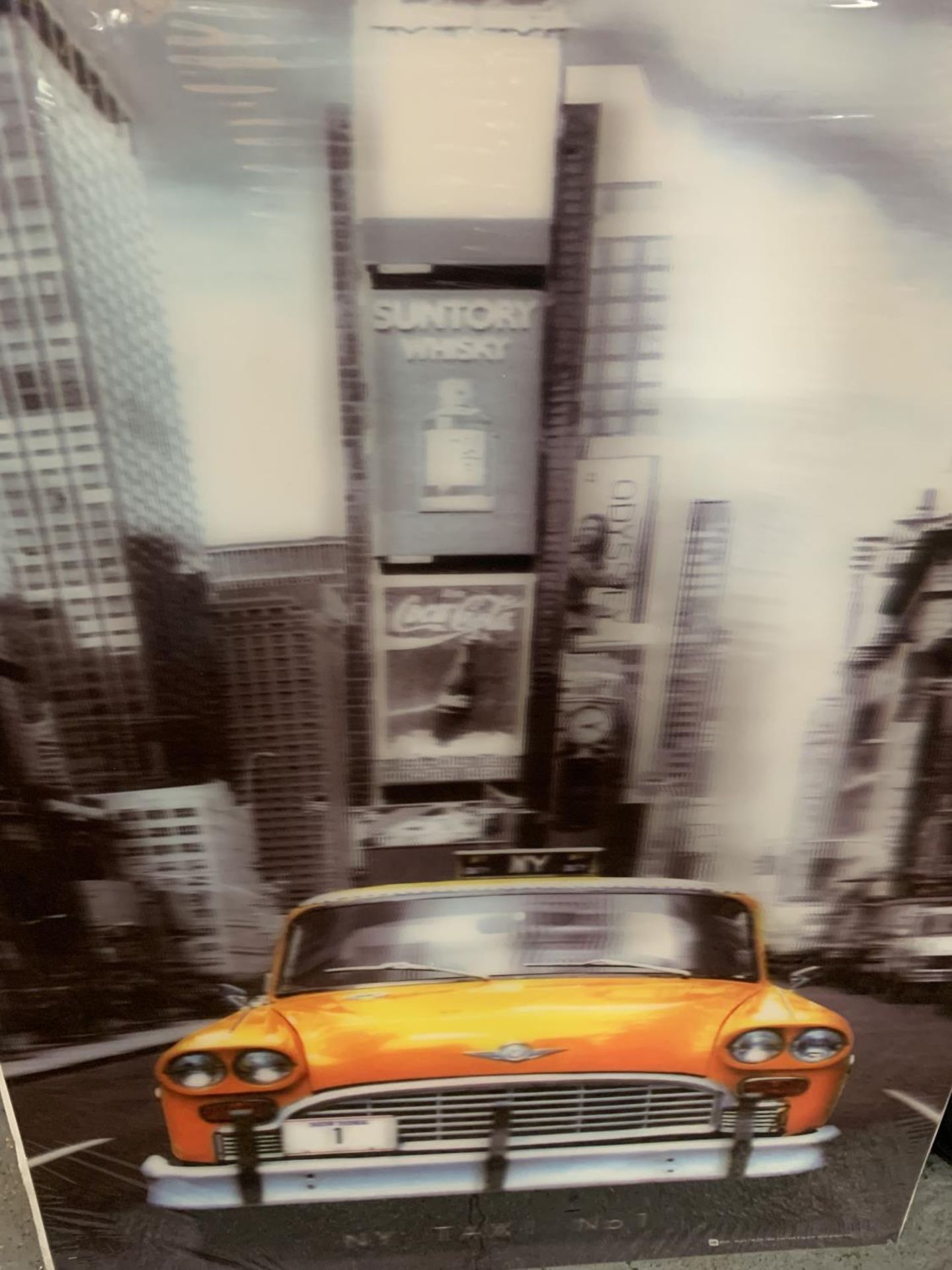 A 3D EFFECT PICTURE OF NEW YORK AND A YELLOW CAB - Image 2 of 2