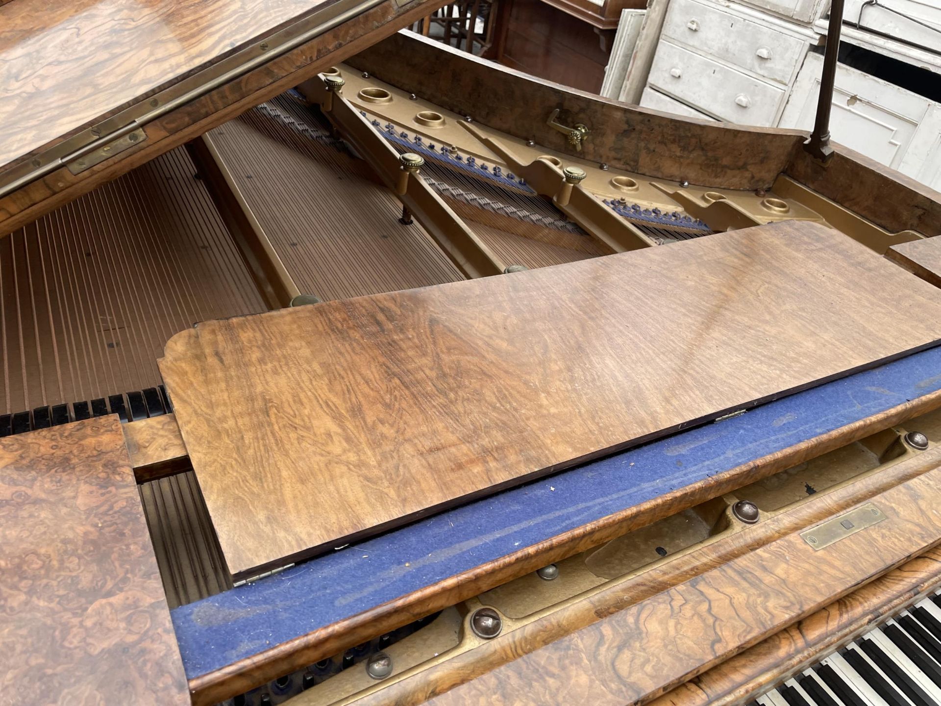 A COLLARD & COLLARD WALNUT METAL SEMI-GRAND PIANO, COMPLETE WITH STOOL - Image 4 of 6