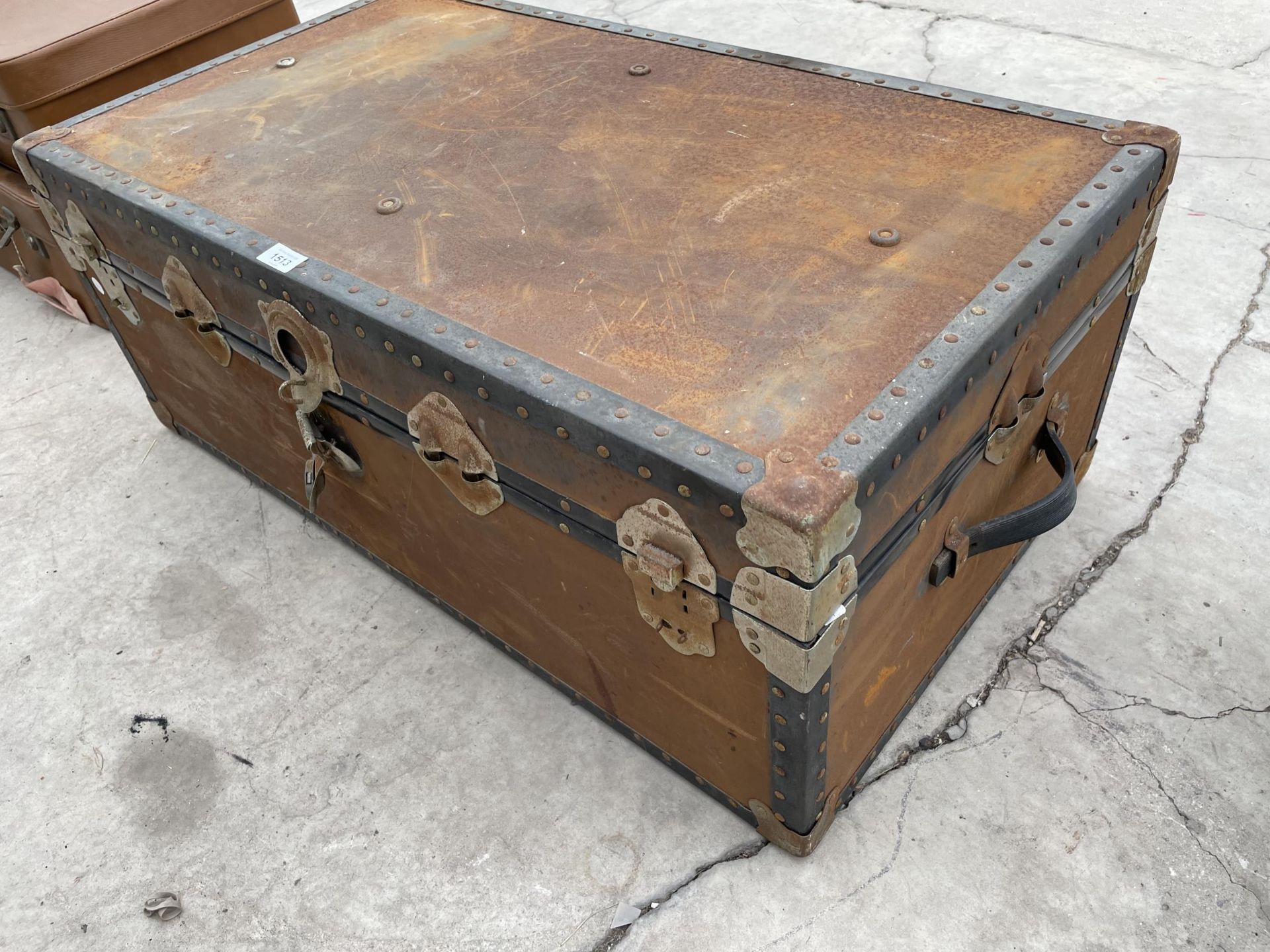 A VINTAGE TRAVEL TRUNK