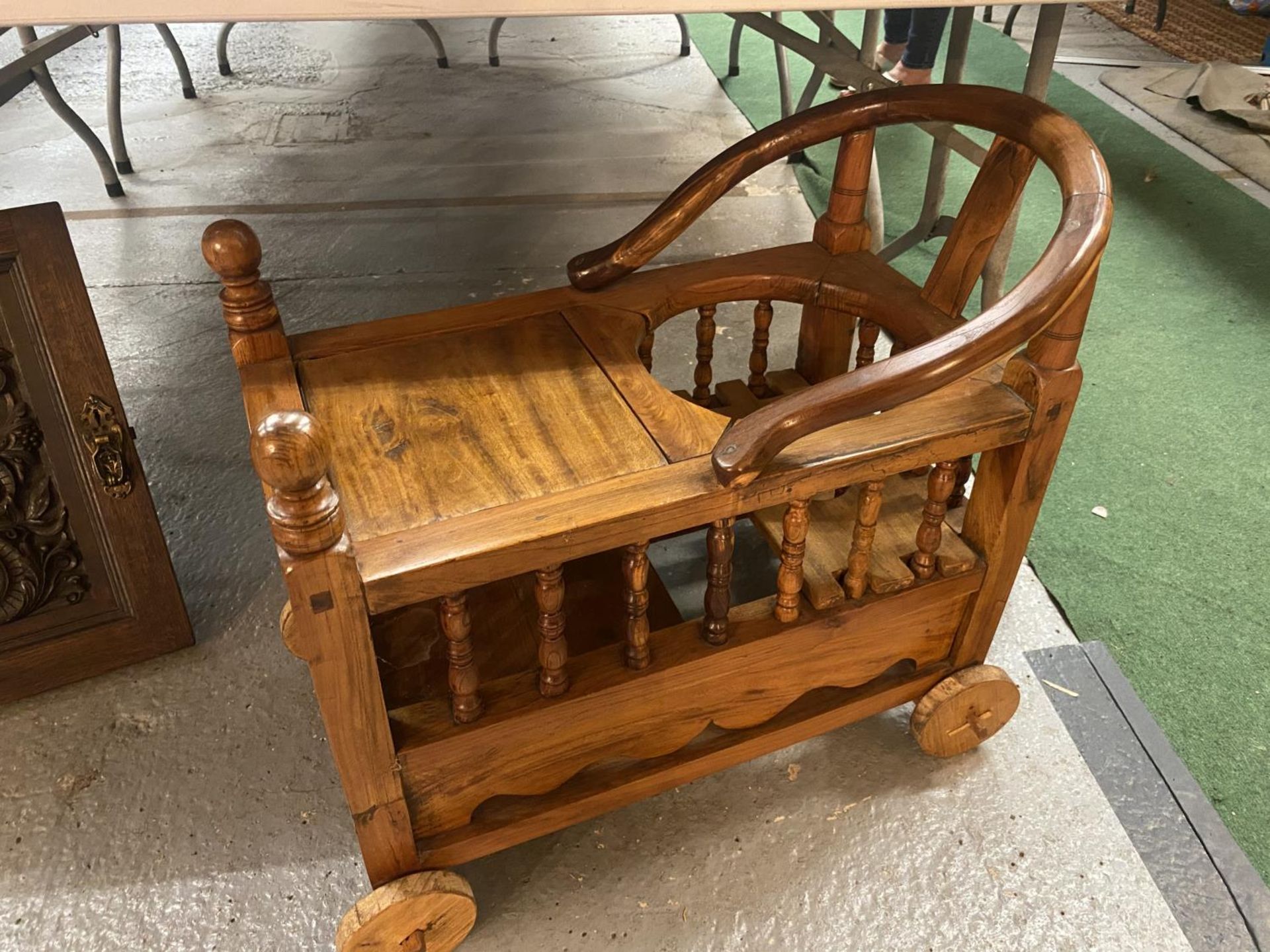 A EARLY MANCHURIAN HARDWOOD CHILD'S CHAIR