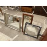 AN ASSORTMENT OF THREE VARIOUS MIRRORS