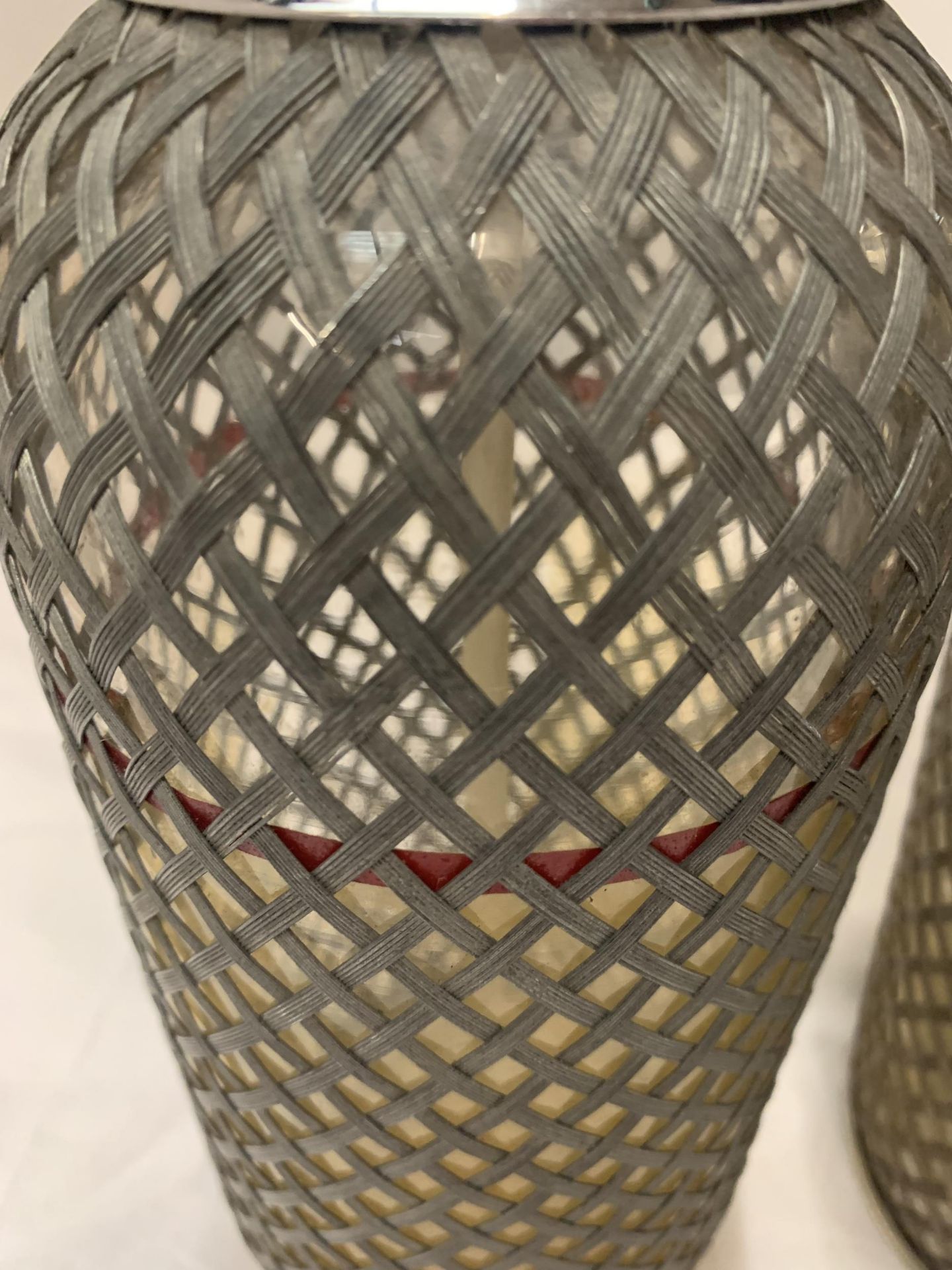 TWO SODA SYPHONS WITH WIRE STYLE MESH COVERING, MADE IN ENGLAND - Image 3 of 3