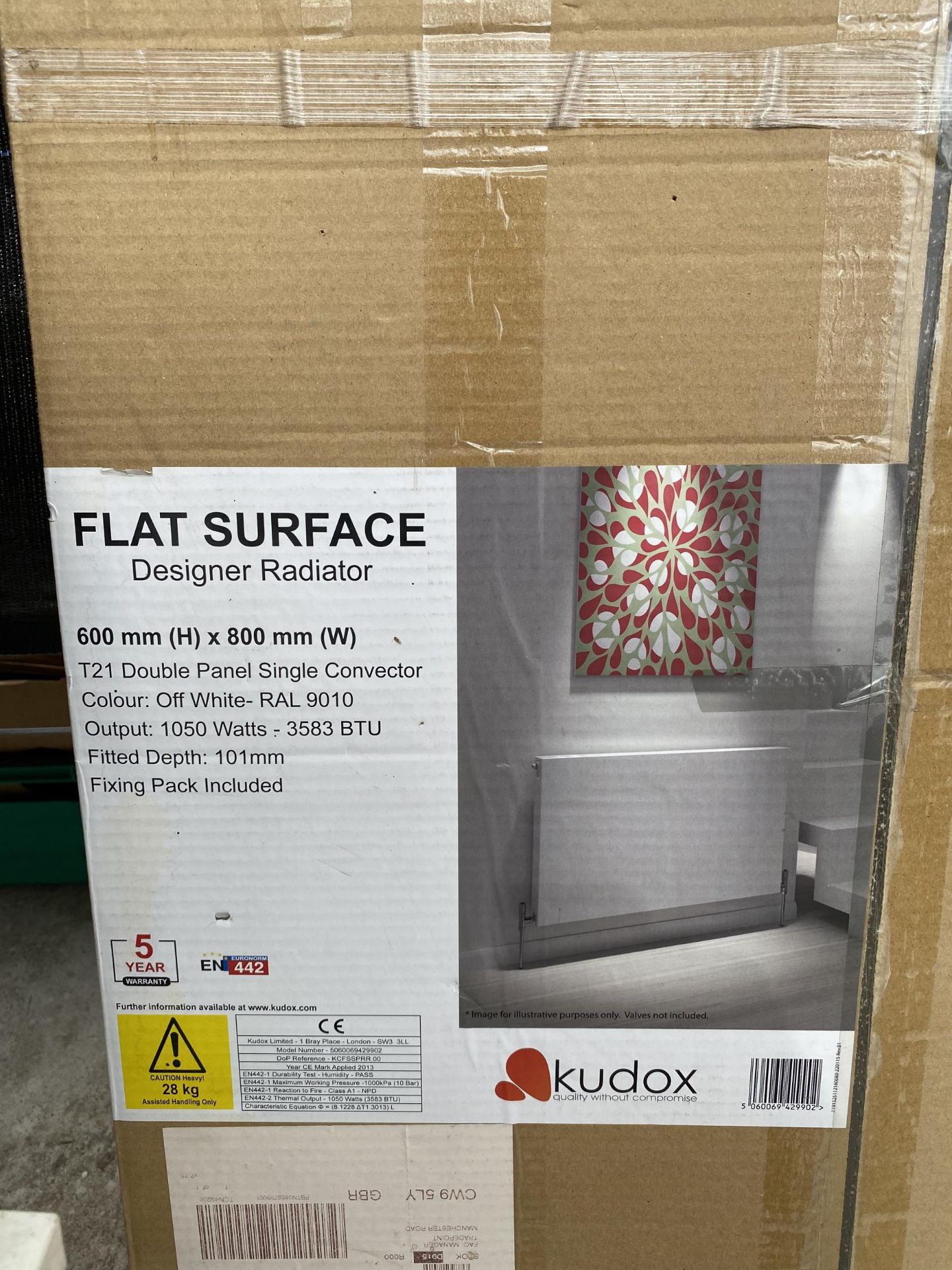 A FLAT SURFACE DESIGNER RADIATOR (H:600MM W:800MM) - Image 2 of 3