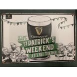 A VINTAGE STYLE METAL ST PATRICKS DAY GUINNESS SIGN