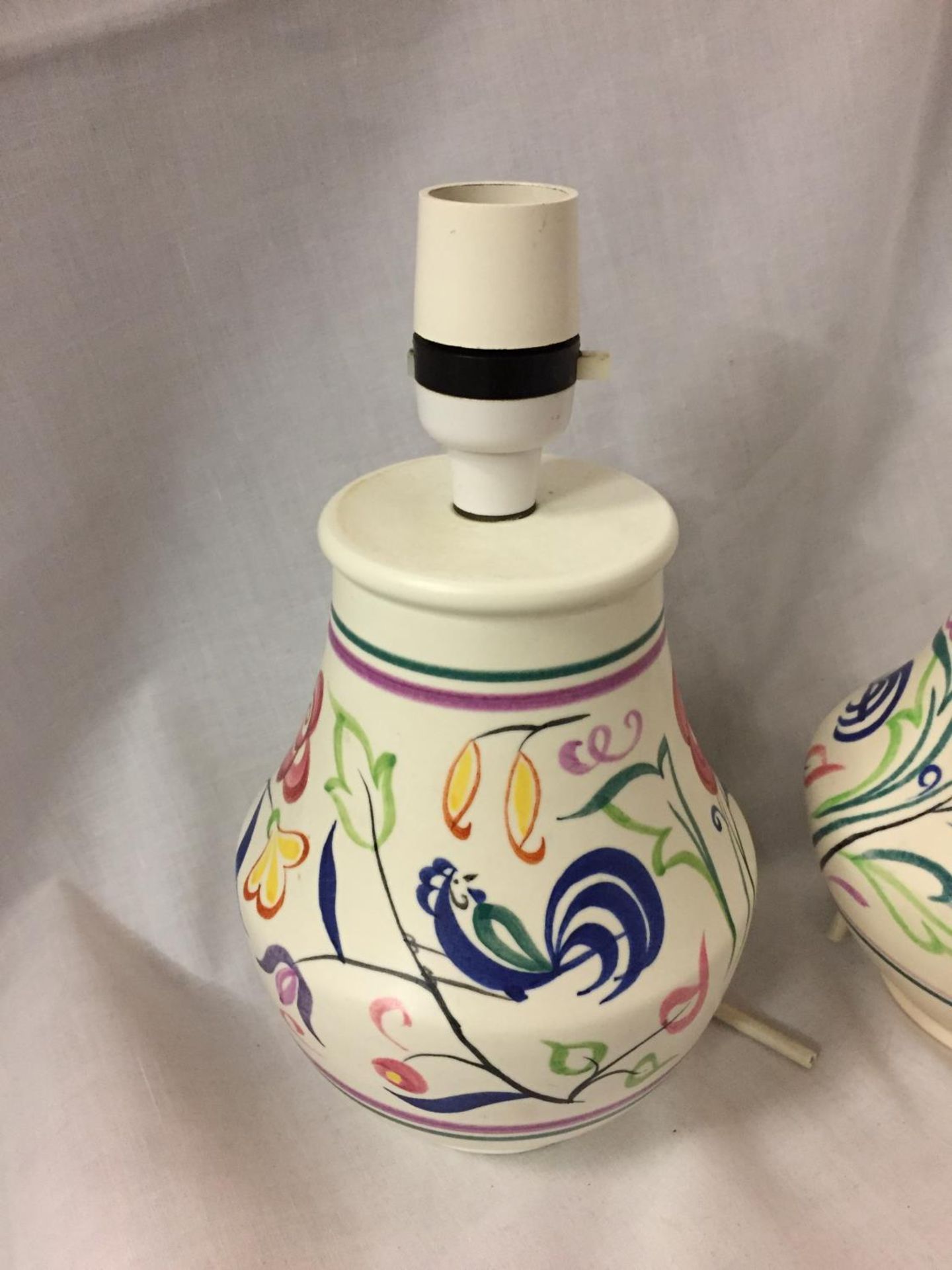 TWO POOLE POTTERY HAND PAINTED TABLE LAMPS - Image 2 of 5