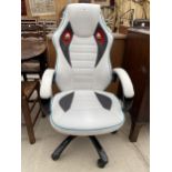 A MODERN SWIVEL GAMING ARM CHAIR