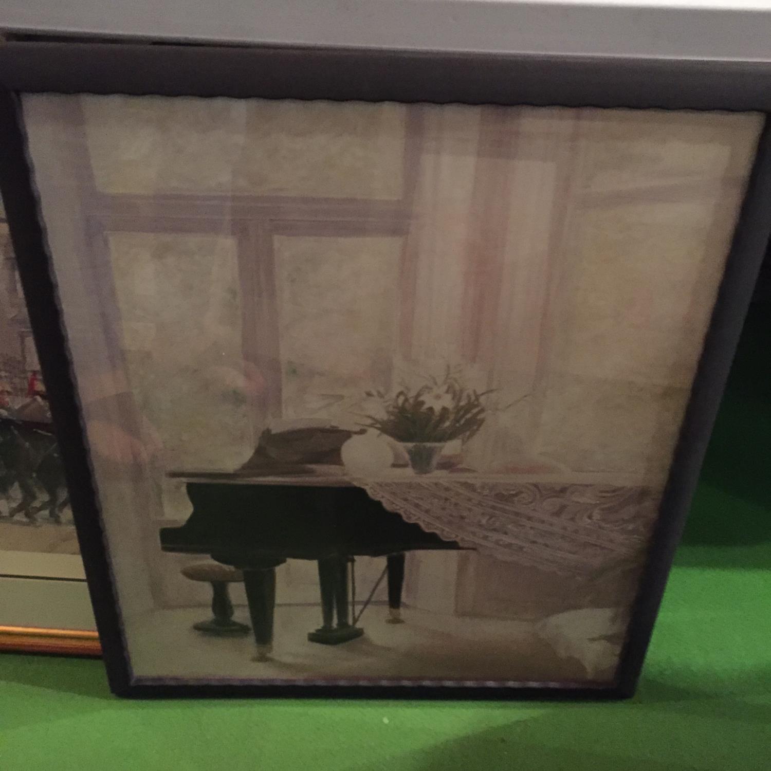 A FRAMED PRINT OF A STUDY OF A PIANO - Bild 2 aus 4