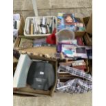 AN ASSORTMENT OF HOUSEHOLD CLEARANCE ITEMS TO INCLUDE BOOKS, PICTURES AND A RUG ETC