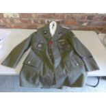 A RE-ENACTMENT GERMAN UNIFORM FOR THE SS PANZER UNIFORM, COMPRISING JACKET, SHIRT AND TROUSERS,