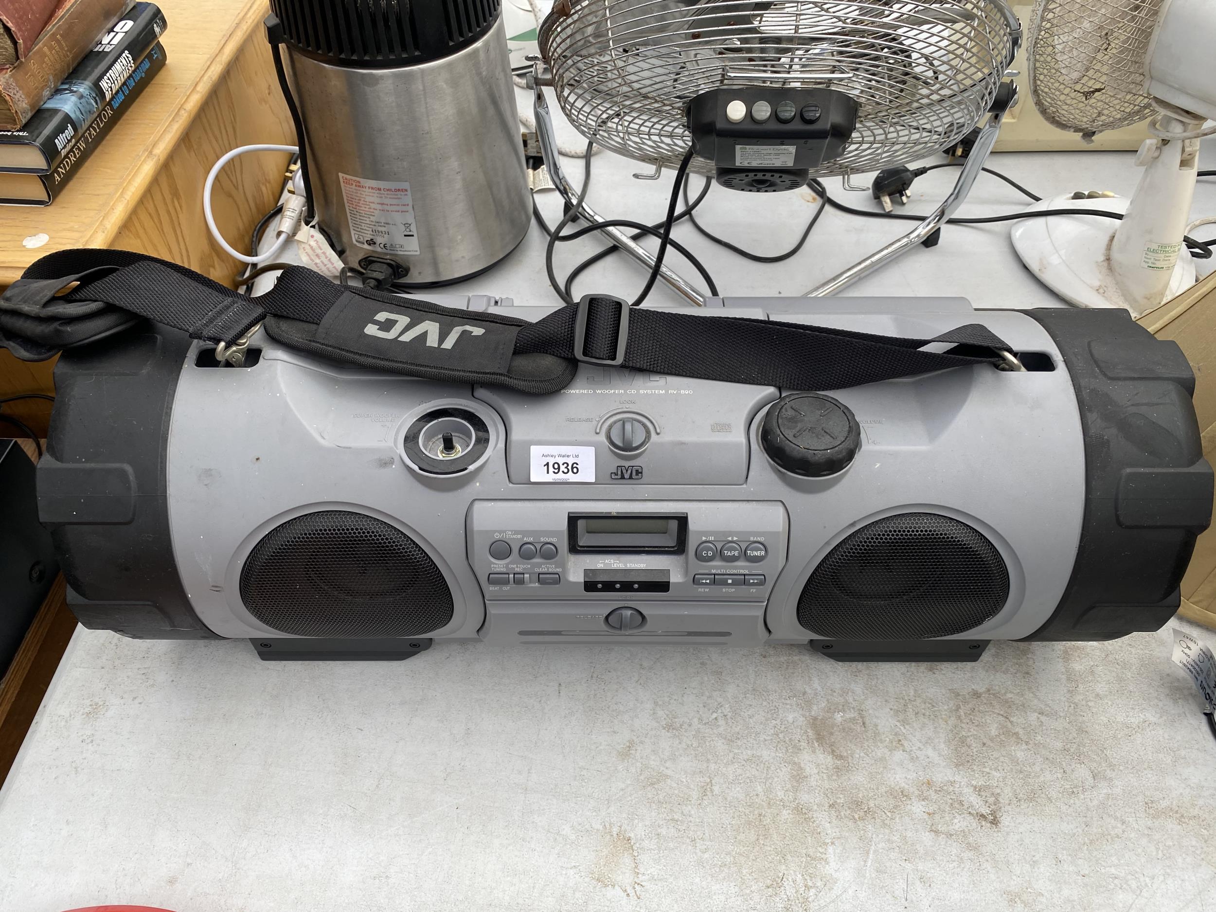 A JVC GHETTO BLASTER STEREO SYSTEM