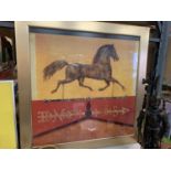 A LARGE GILT FRAMED PICTURE 'WIND CHAMPION' FROM BECKINDALE ARTS 108X108CM