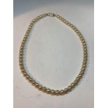 A PEARL NECKLACE WITH DECORATIVE CLASP