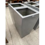 TWO LARGE GREY PLASTIC PLANTERS