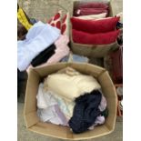 AN ASSORTMENT OF HOUSEHOLD CLEARANCE ITEMS TO INCLUDE CUSHIONS AND MATERIAL ETC