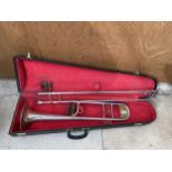 A VINTAGE AND CASED TROMBONE