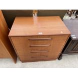 A RETRO TEAK G-PLAN CHEST OF FOUR DRAWERS, 28" WIDE