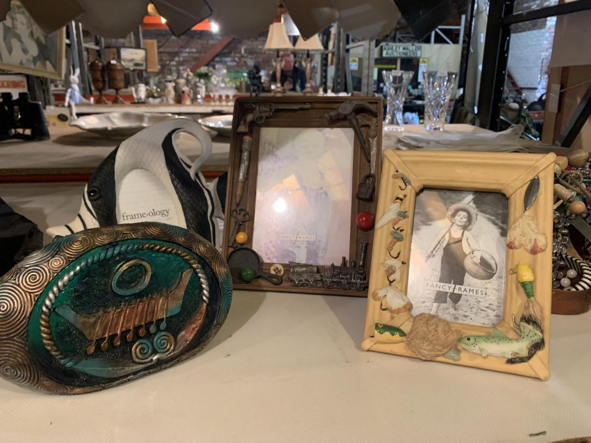 THEMED PICTURE FRAMES TO INCLUDE A FISH, ETC