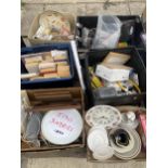 AN ASSORTMENT OF HOUSEHOLD CLEARANCE ITEMS TO INCLUDE BOOKS AND CERAMIC ITEMS ETC