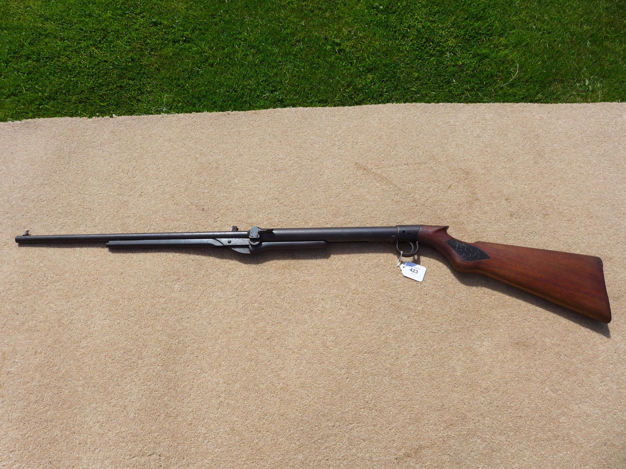 A B.S.A. .22 CALIBRE UNDERLEVER AIR RIFLE, 49CM BARREL, SERIAL NUMBER S40879